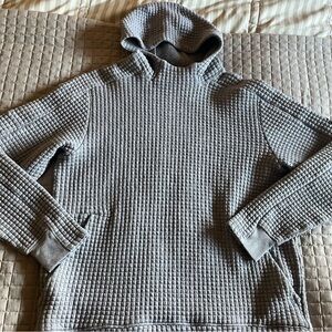 Adidas Unisex Thick Waffle Weave Textured Hoodie Grey Fits M. ZNE Pulse